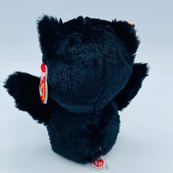 Ty Beanie Boo Halloween Black & Orange Bat Mortimer Stitched Wings - Picture 5 of 7